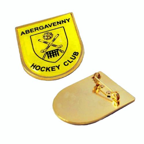 Premium Badge 29x36 shield gold clasp and printed dome